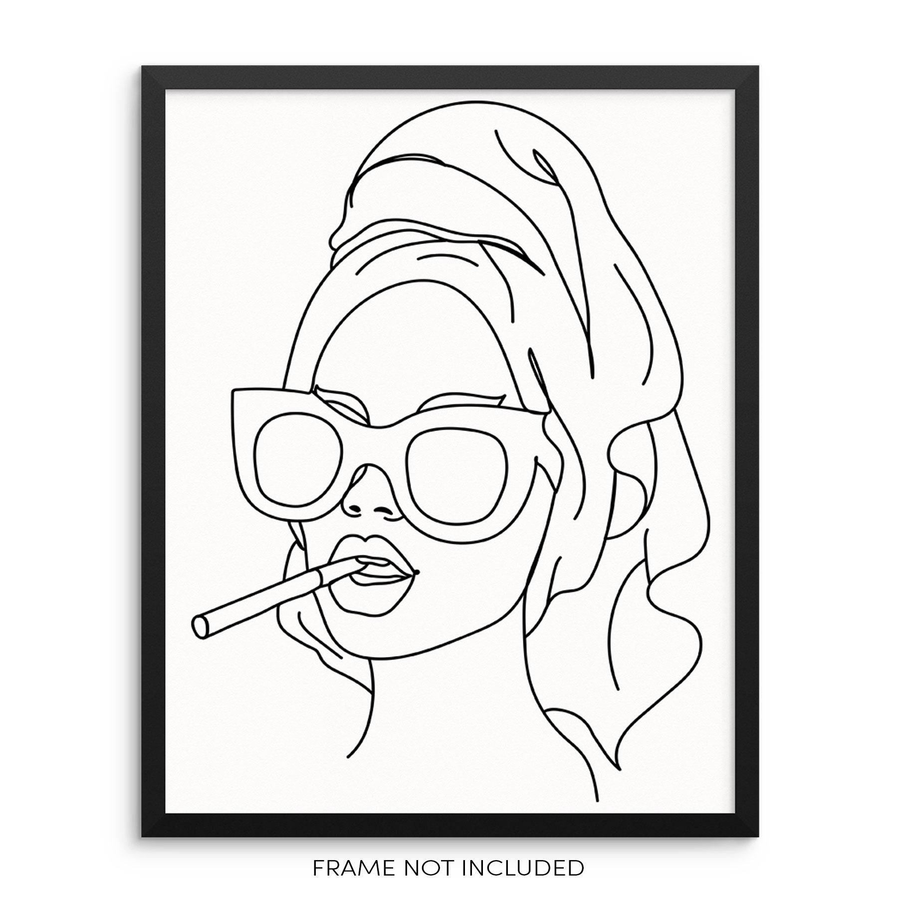 girl smoking drawing