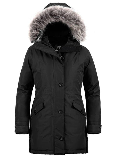 Women's Warm Winter Coat Waterproof Parka Long Puffer Jacket with Faux