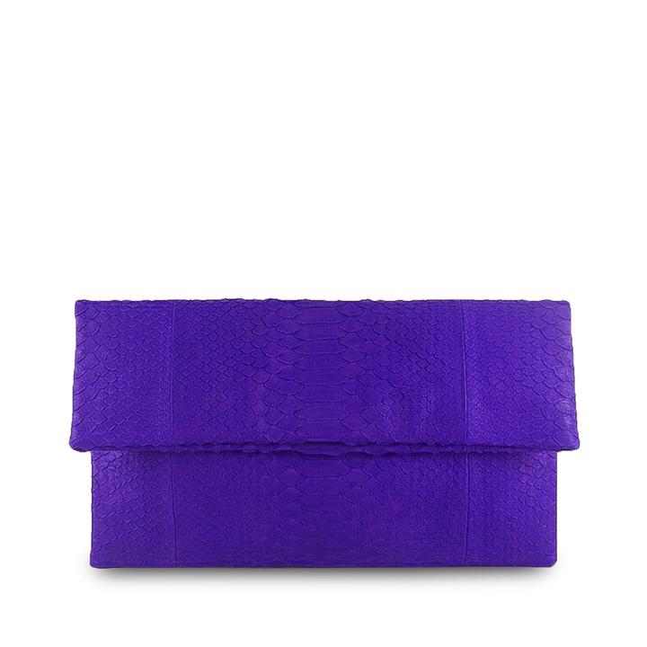 Rossmore Mm Purple Python Skin Leather Clutch ghw – L'UXE LINK