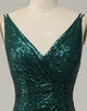 Dark Green Long Glitter Sequined Prom Dress With Split