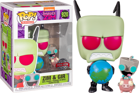 funko pop zim and gir on the pig