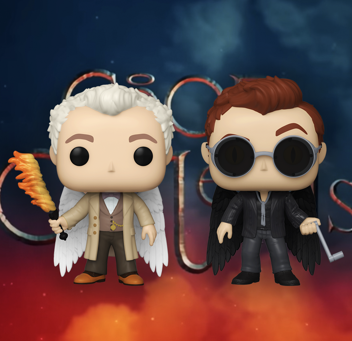 Good Omens Funko Pop Aziraphel And Crowley With Wings 2 Pack Pre Ord Big Apple Collectibles 2664