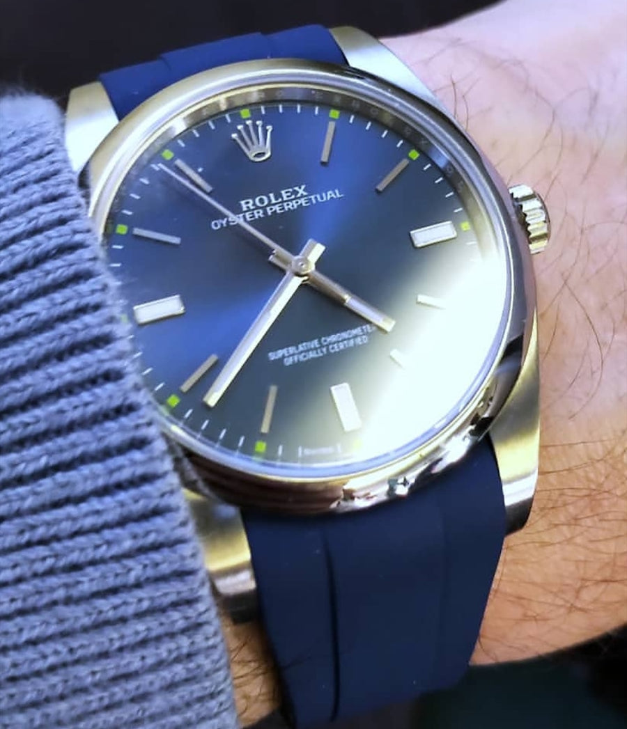 rolex oyster perpetual 39 leather strap