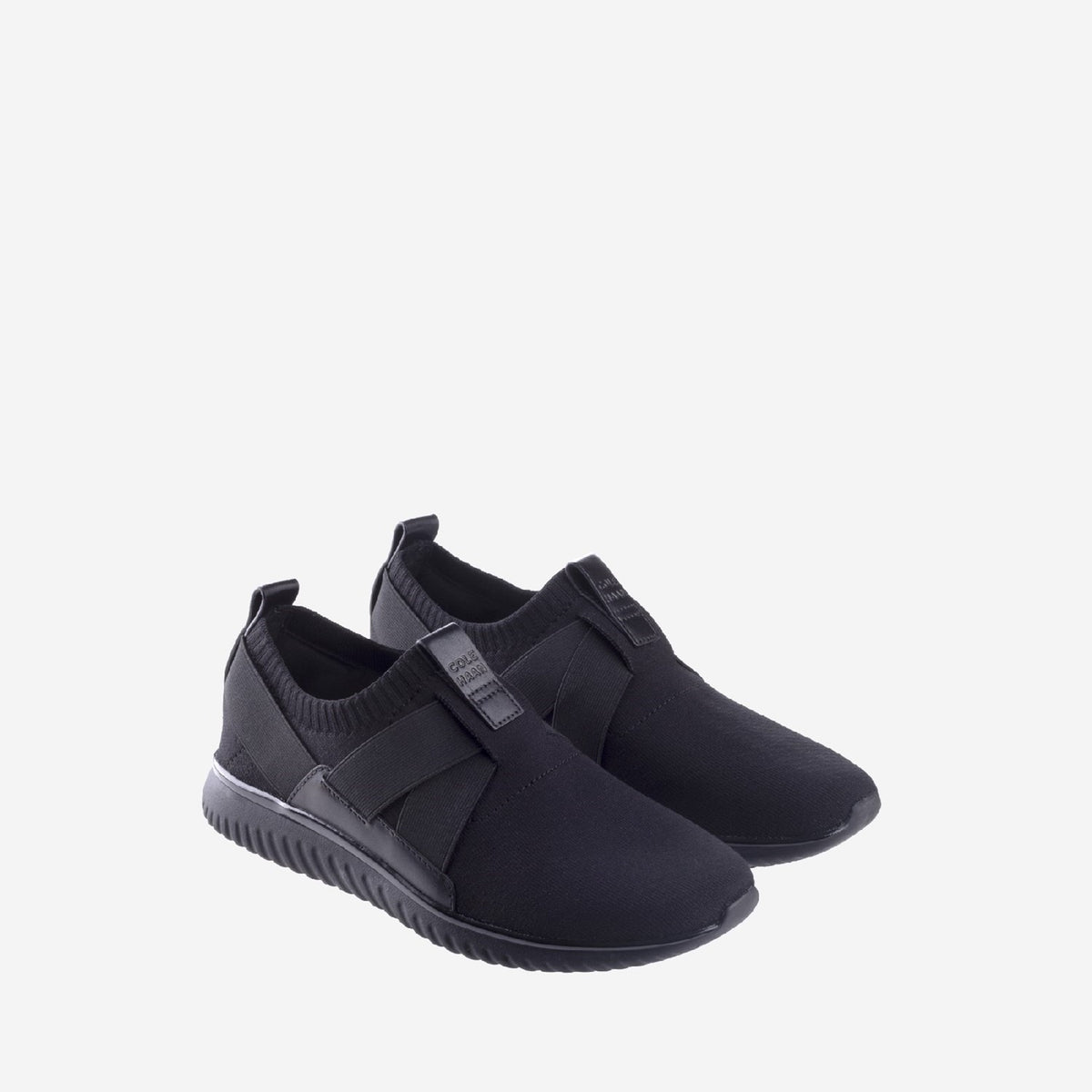 mens black leather slip on trainers