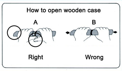 How to open wooden case