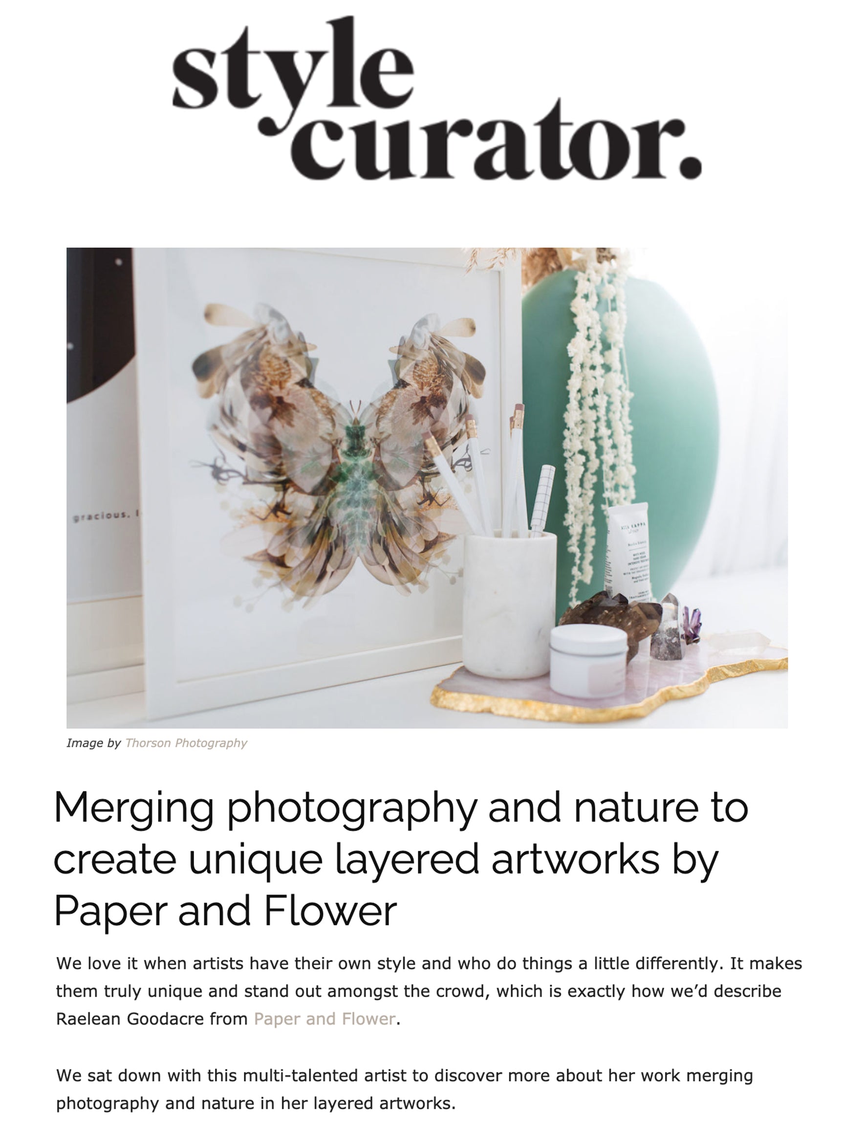 Style Curator Interview Paper and Flower