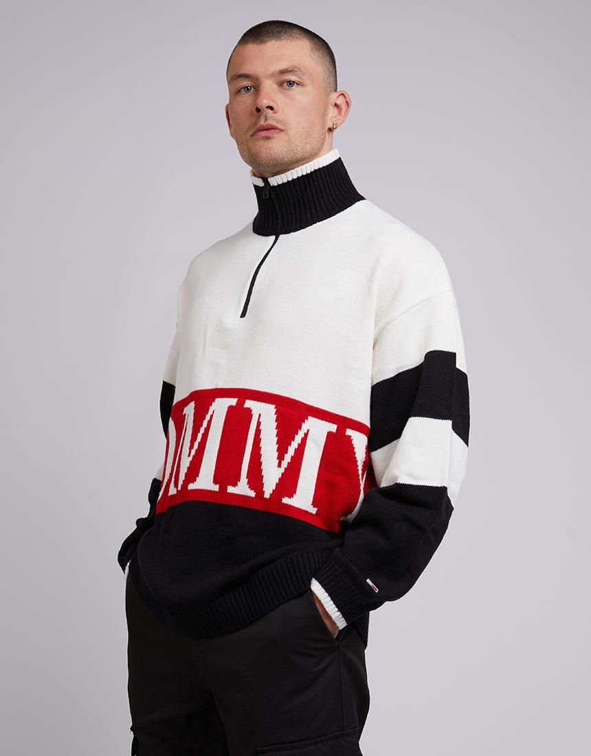 Tjm Block Zip Sweater White Buy Online Edge Clothing