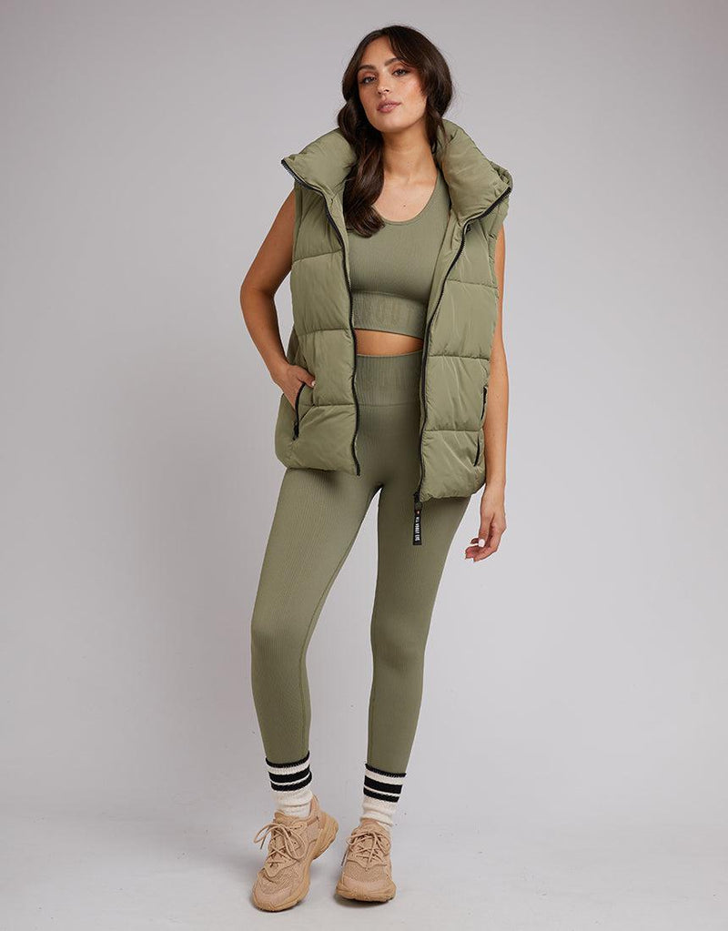 Remi Luxe Puffer Vest Khaki | Buy Online | Edge Clothing