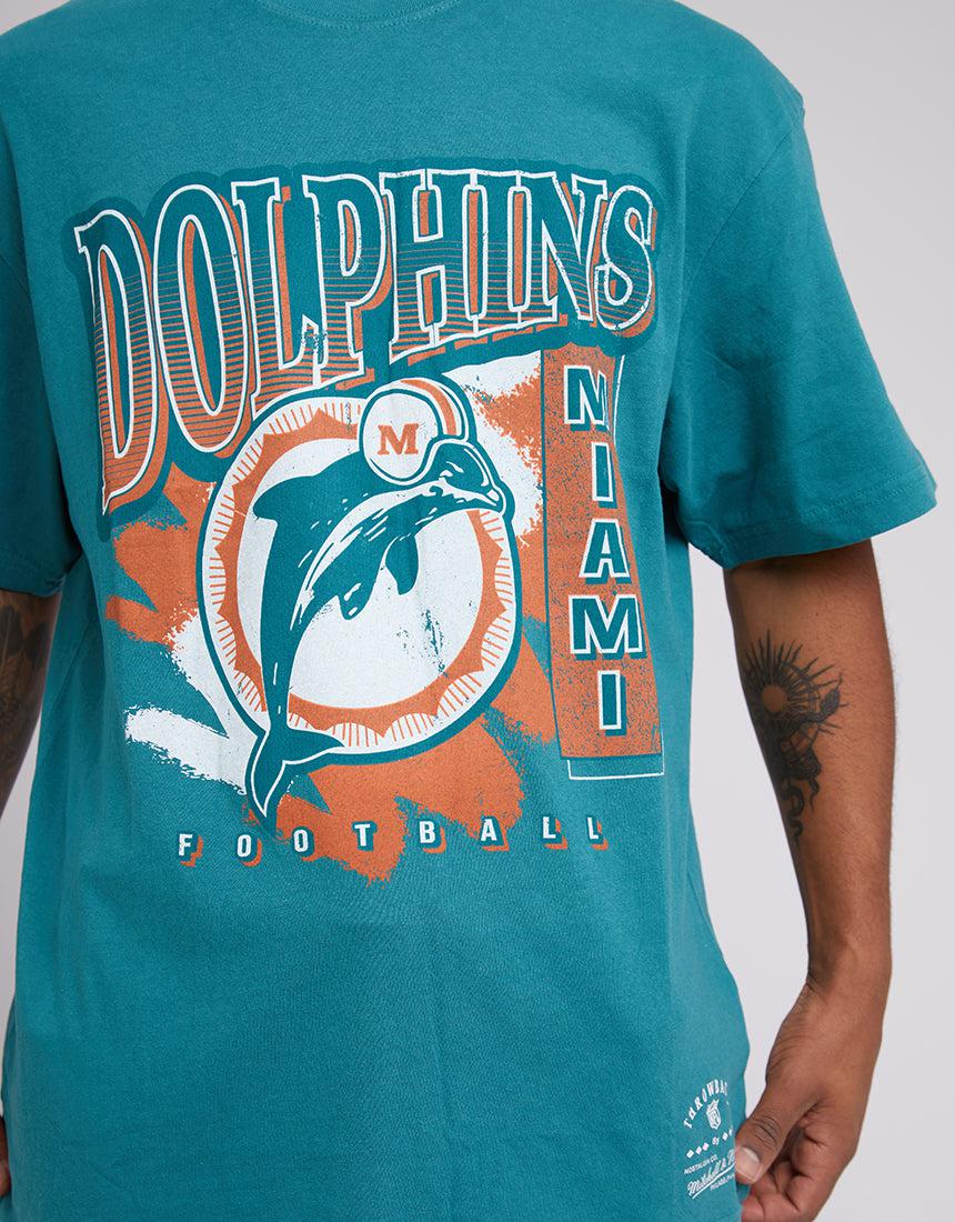 Mitchell & Ness Miami Dolphins Vintage Superbowl T-Shirt Faded Teal