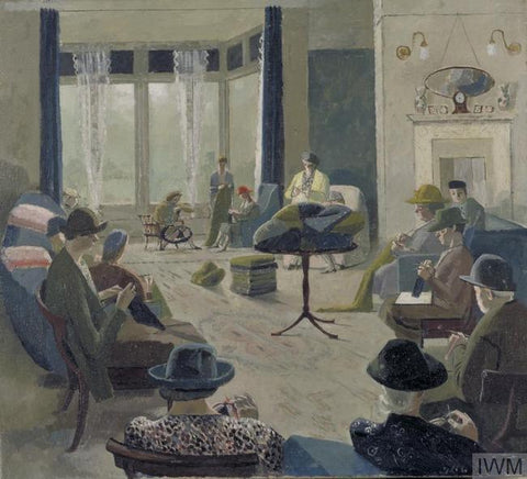 The Knitting Party by Evelyn Dunbar