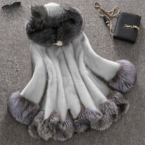 boutique hooded faux fur coat