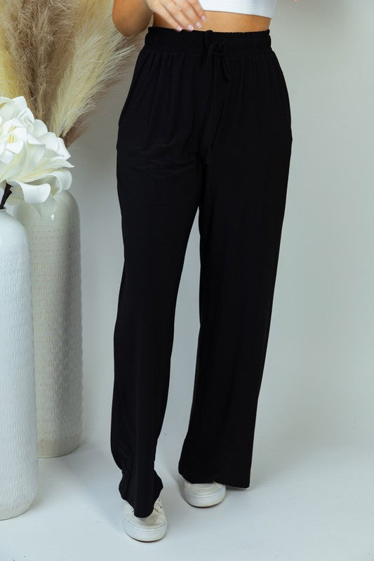 Wide Leg Paper Bag Pants with Tie in Charcoal – Sweet Sassafras Boutique