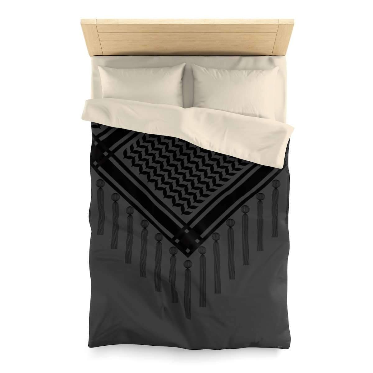 Bedouin Scarf Black Duvet Cover Yislamoo