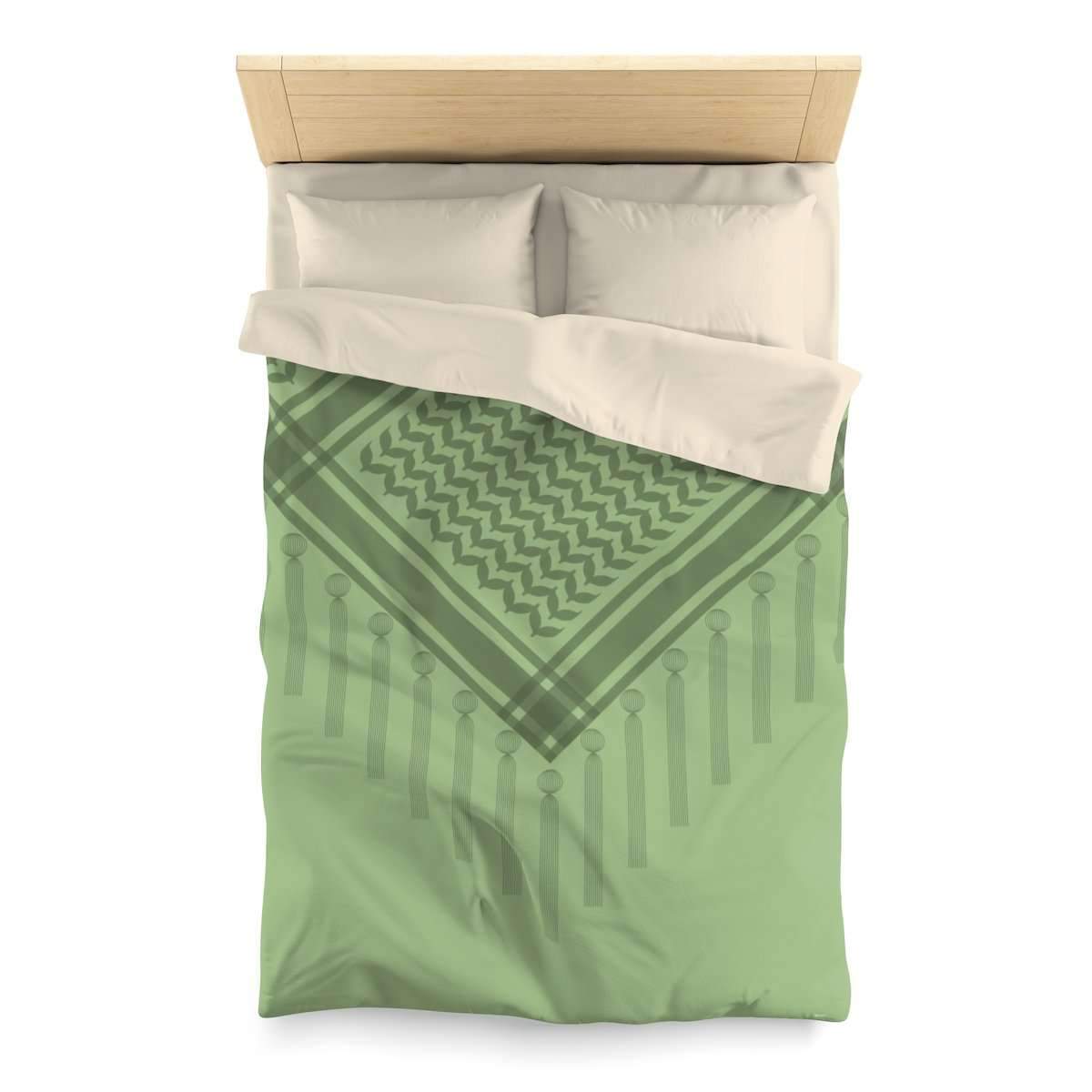 Green Duvet Cover With Hatta Bedouin Scarf Yislamoo