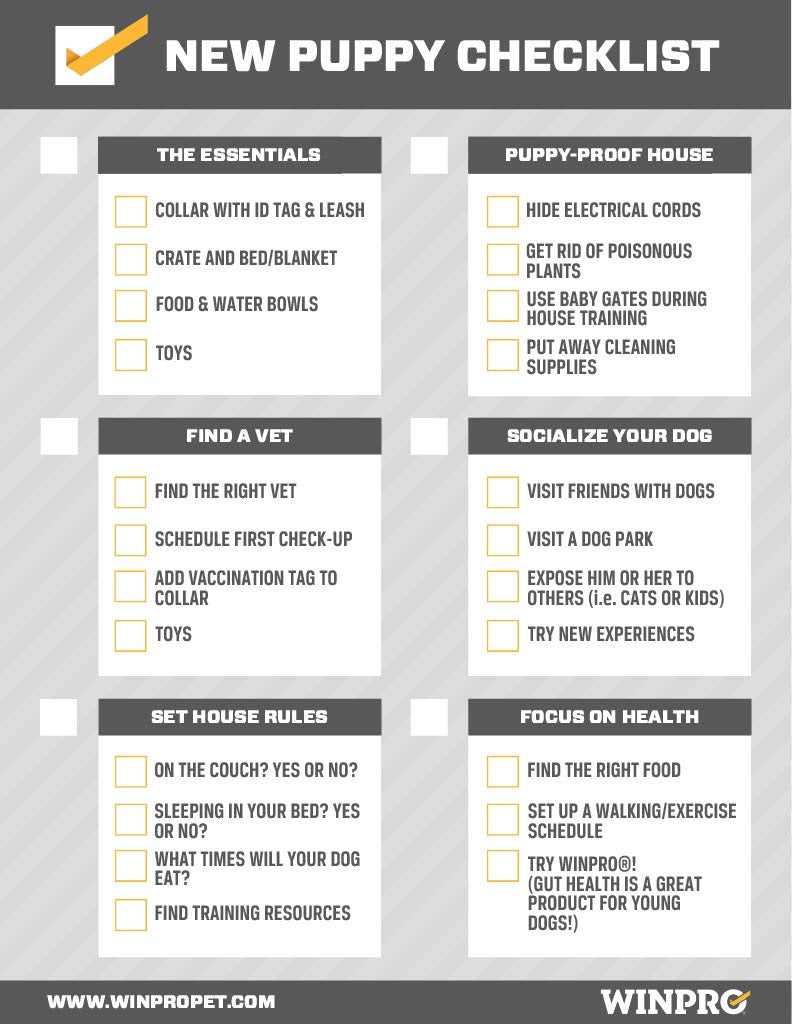 bringing home a new puppy checklist