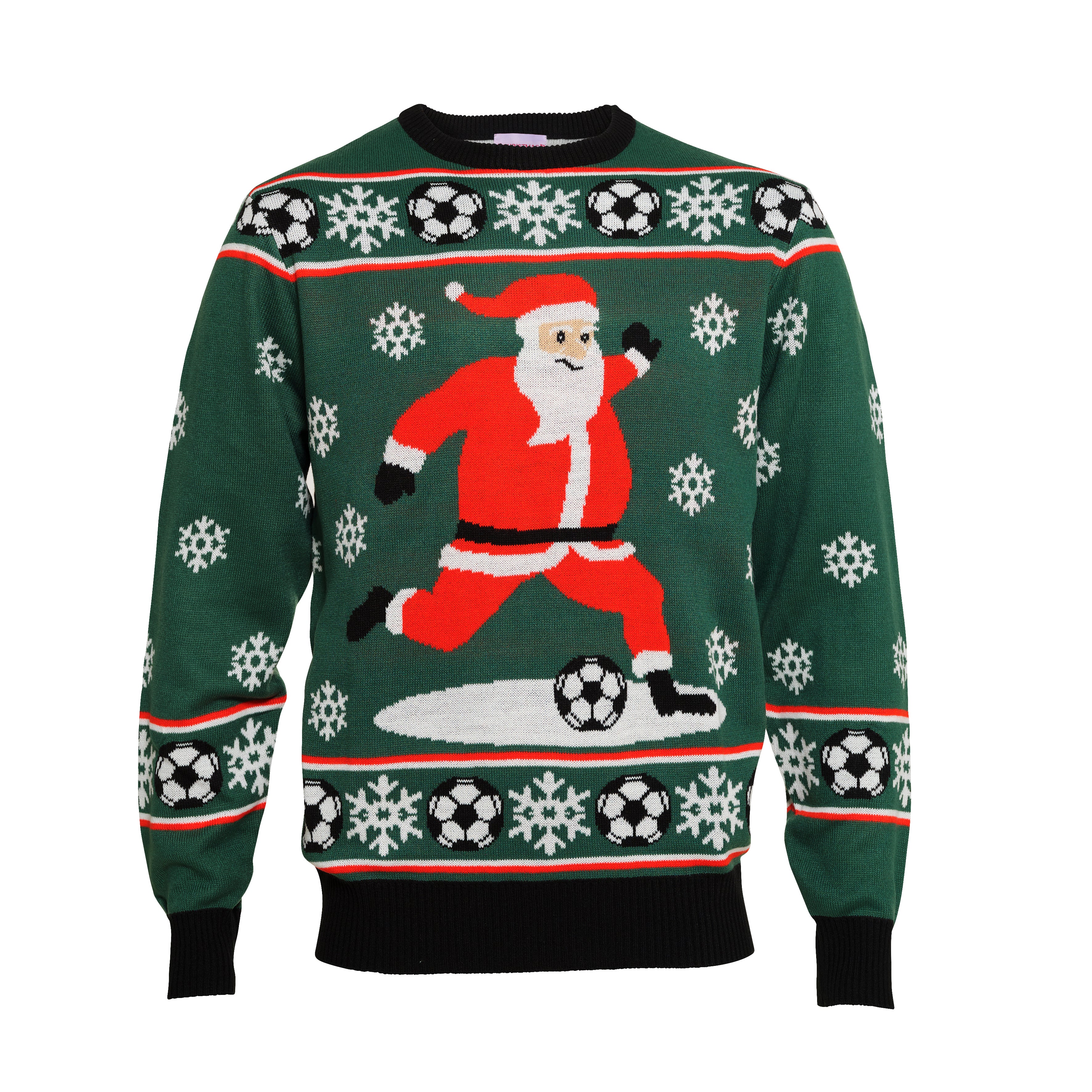Se Årets julesweater: SANTA CRISTIANO - Børn. Ugly Christmas Sweater lavet i Danmark hos Jule-Sweaters.dk
