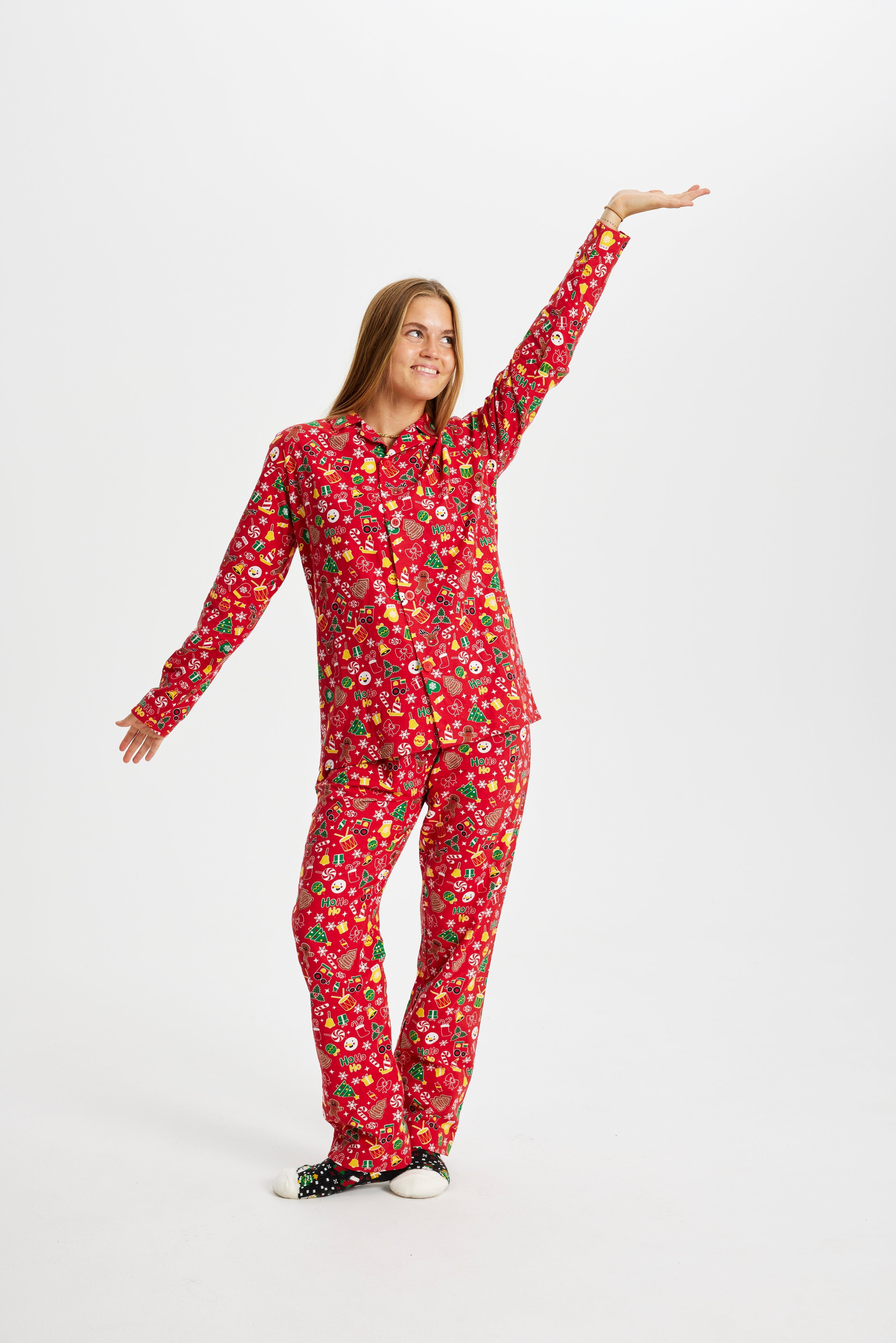 Billede af Crazy Julepyjamas Flannel Rød - dame / kvinder.