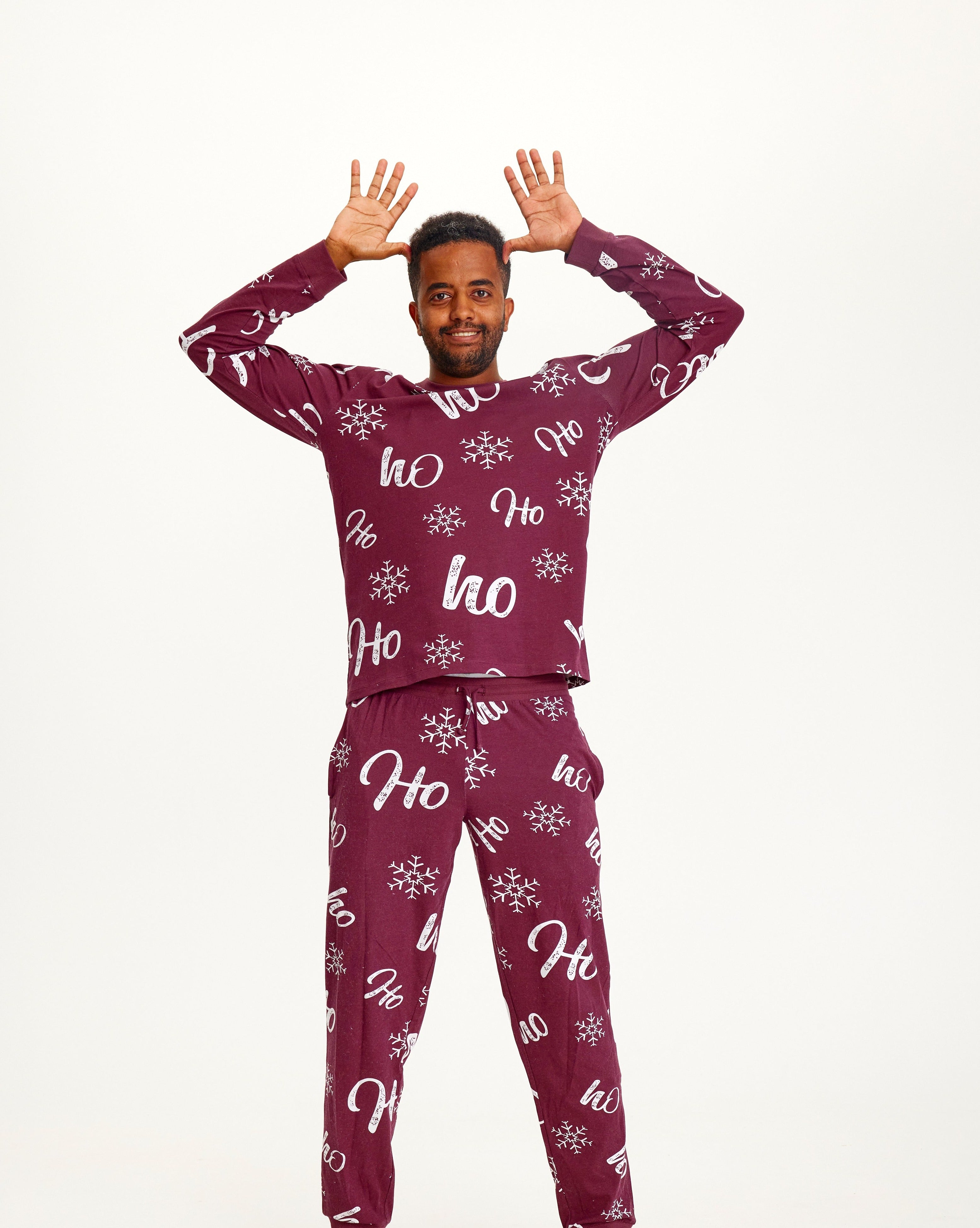 Billede af Årets julepyjamas: HO HO HO Pyjamas - herre / mænd.