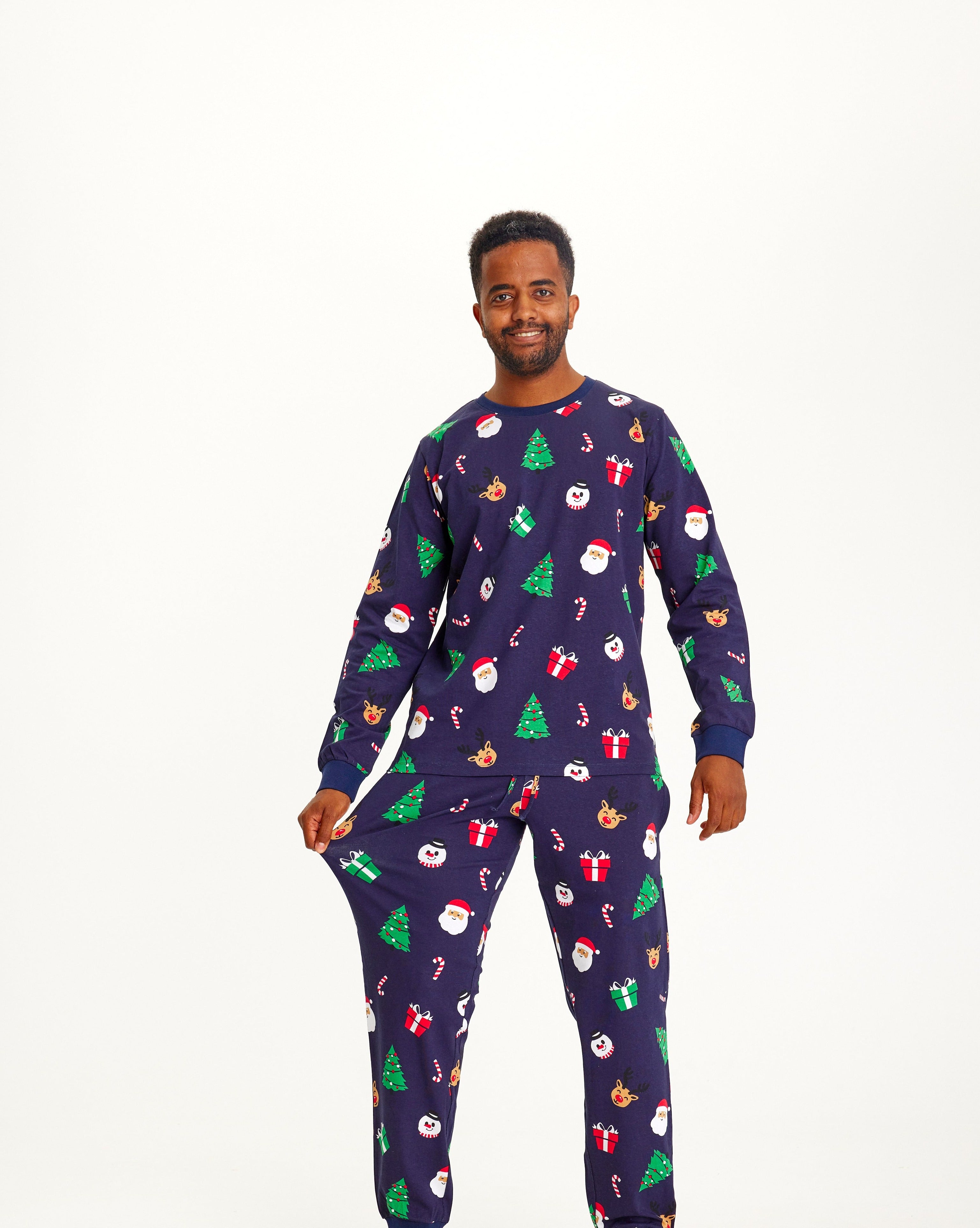 Billede af Årets julepyjamas: Nice Christmas Pyjamas Navy - herre / mænd.