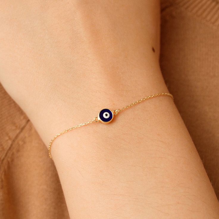 14k gold evil eye necklace