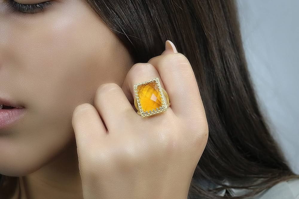 925 Sterling Silver Citrine Gemstone Ring at Rs 1998/piece | 925 Sterling  Silver Ring in Jaipur | ID: 2850321231812