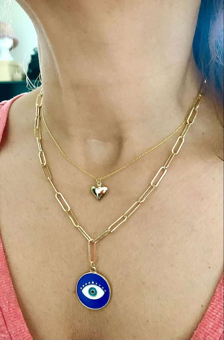 Sterling Silver 925 Blue Opal Crystal Evil Eye Jewelry Chain Pendant  Necklace | eBay