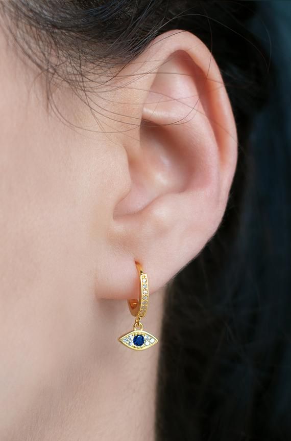 evil eye stud earrings gold