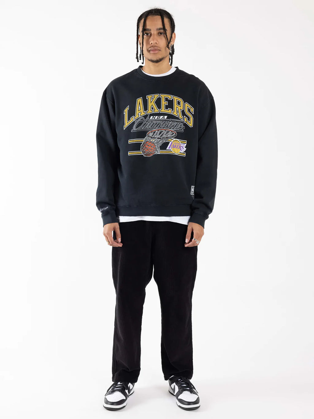 Mitchell & Ness Hoop Crew Lakers Black – Stencil