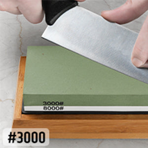 Razorri Knife Sharpening Stone Kit, Double-Sided 400/1000 and 3000/8000  Grit Whetstones, Flattening Stone, Leather Strop, and Angle Guide Included,  Sharpen and Polish Any Metal Blade (Angled Base) 