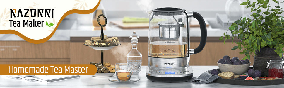 Razorri Electric Tea Maker 1.7L with Automatic Infuser for Tea Brewing, 24  Hour Delayed Start, Keep Warm Setting