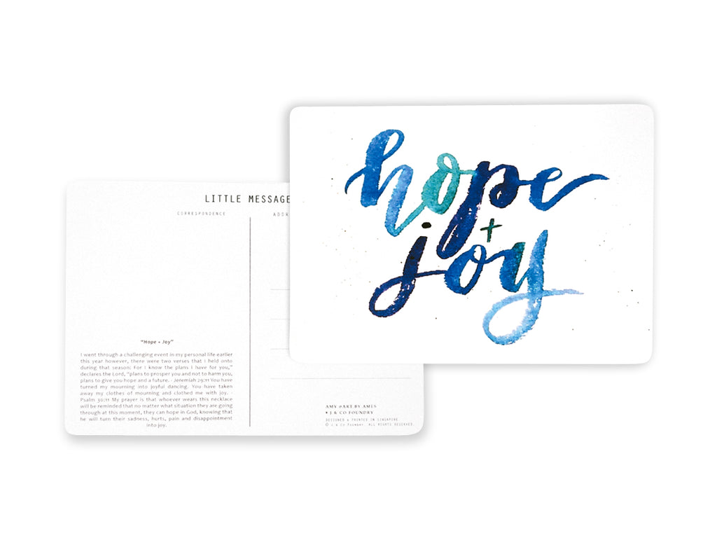 Postcard Calligraphy and Typography Lettering using Watercolour Artwork by Art by Ames