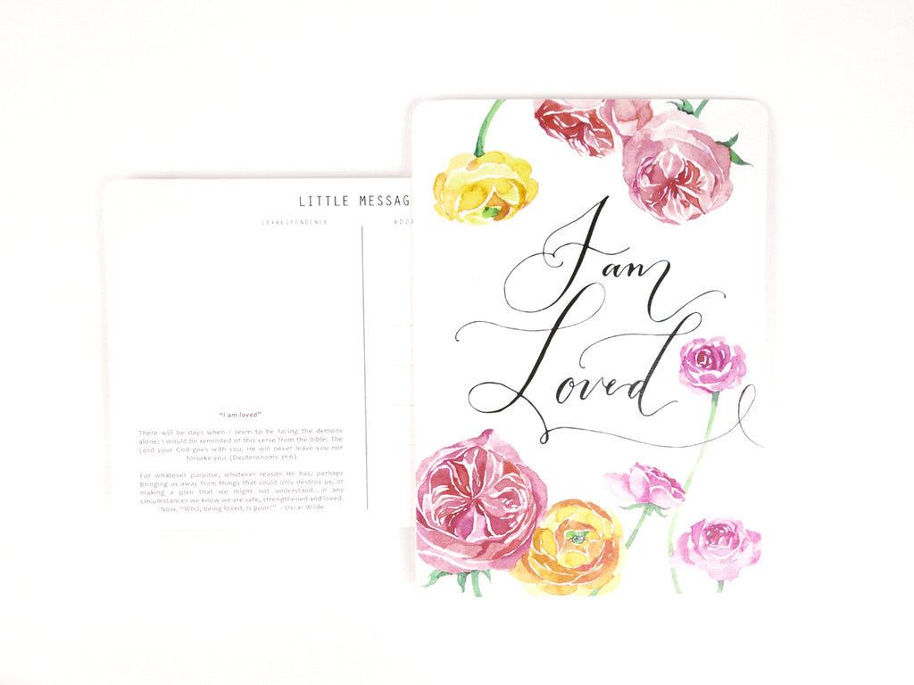 Floral Calligraphy Postcard Designed by Emma Fleurabbit