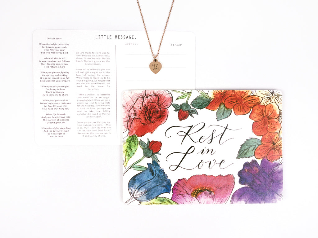 j co foundry rest in love rose gold necklace postcard verse elizabeth giftaword instagram singapore collaboration jcollab