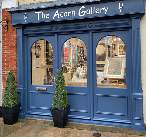 The beautiful shop front for The Acxorn Gallery Pocklington York who show a wide range or beautiful artwork from a great variety of UK artists. 
