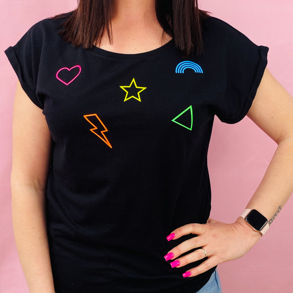 Rainbow Watercolor Meeple Ladies T-shirts