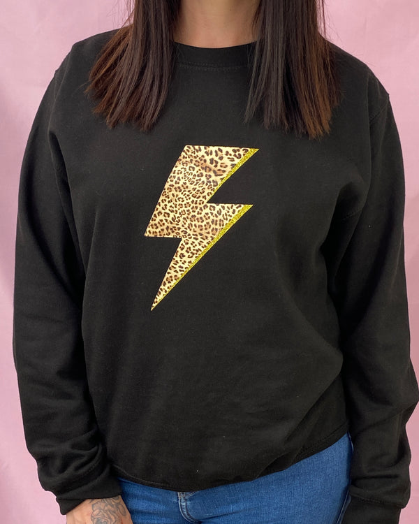 Magenta Leopard Bolt Flash sweatshirt