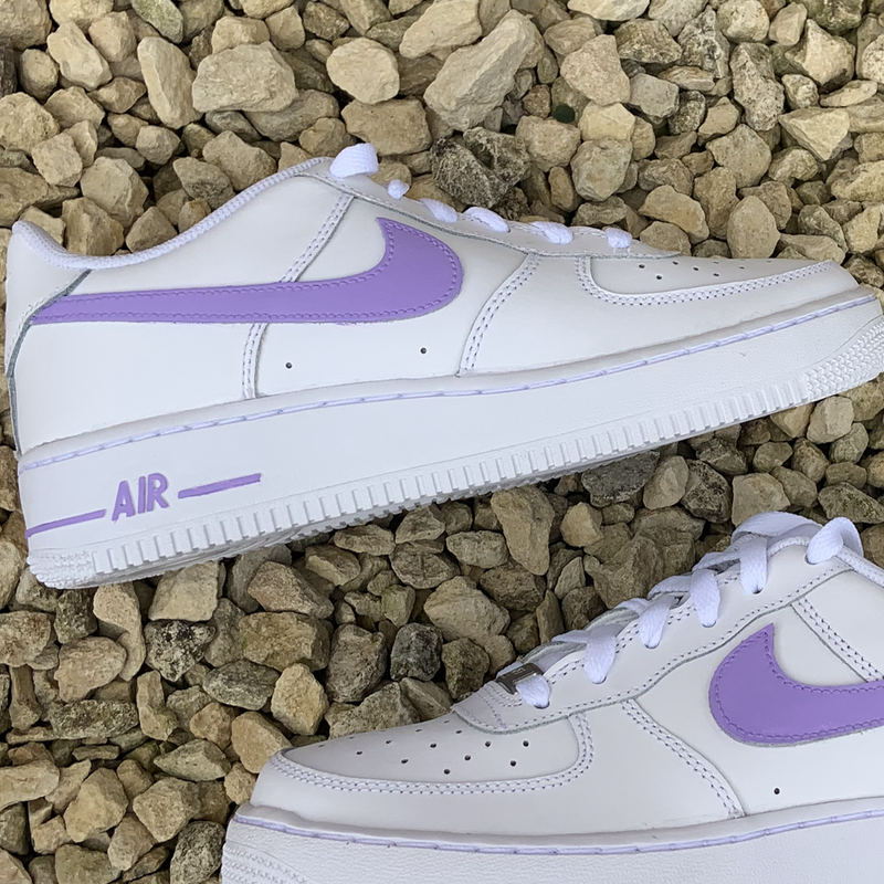 air force ones purple swoosh