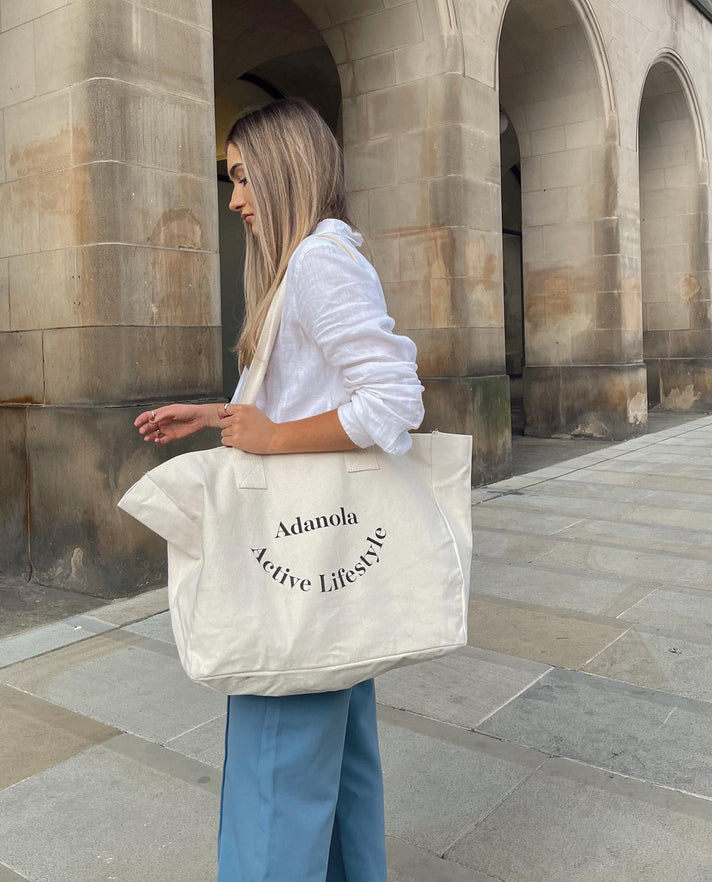 Adidas Originals Adicolor Large Logo Canvas Tote Bag In Black for Women