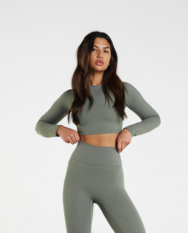 Olive Green Active Leggings  International Society of Precision