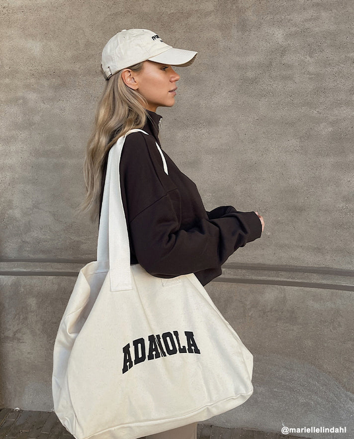 Active Lifestyle' Black & Nude Canvas Tote Bag | Adanola