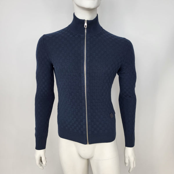 Louis Vuitton Navy Cotton Jacquard Cities Half Zip Sweater – Luxuria & Co.