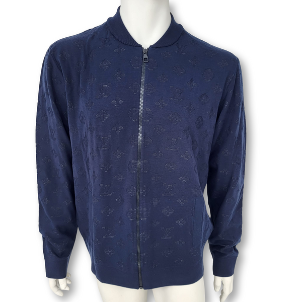 Louis Vuitton Lvse Monogram Jersey Jacket Night Blue. Size 54