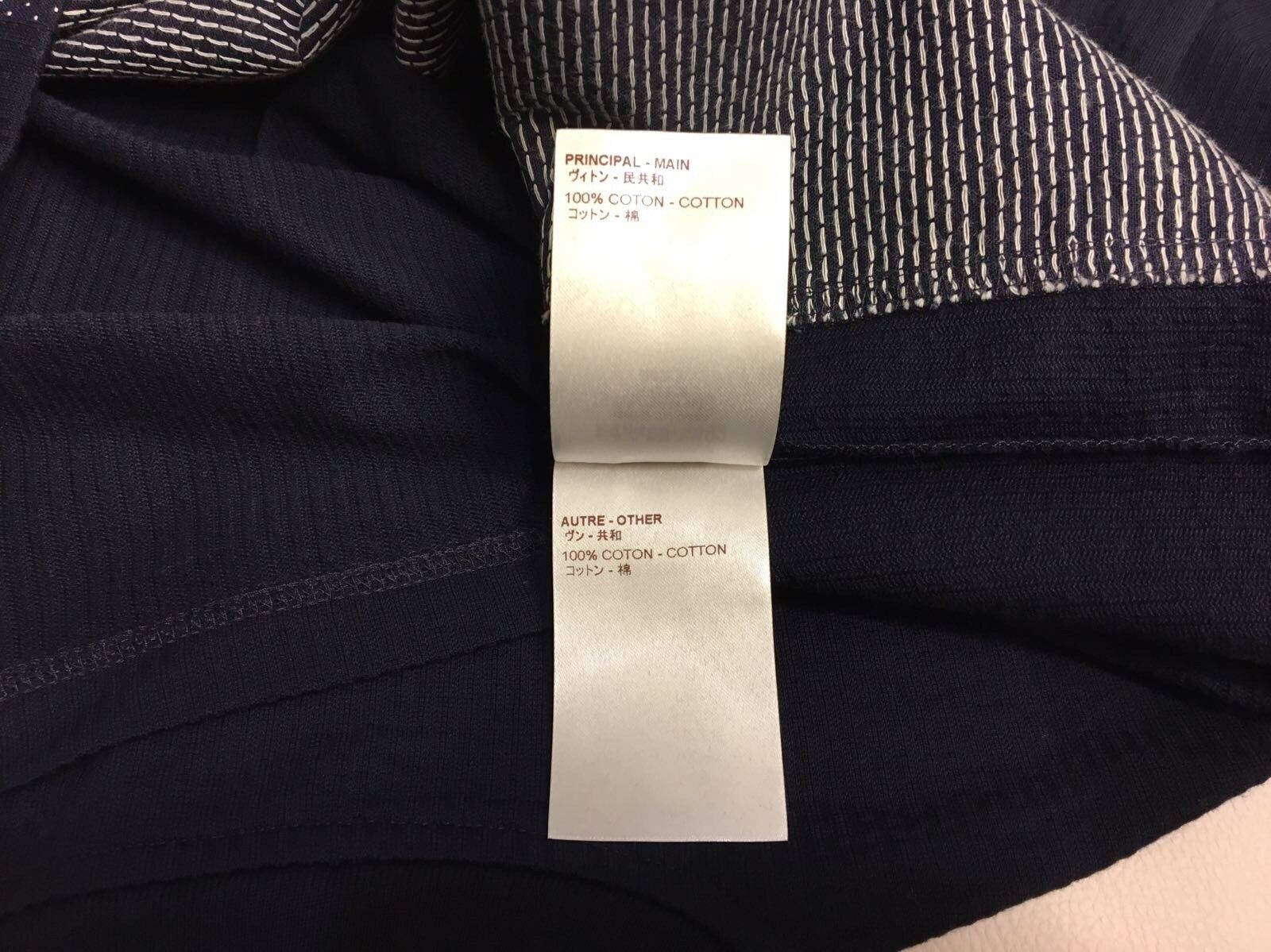 Louis Vuitton Men's Navy Cotton Spotted Denim Front T-Shirt – Luxuria & Co.