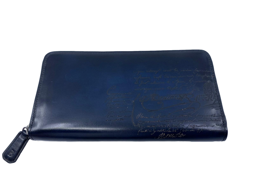 Berluti Itauba Scritto Leather Long Zipped Wallet - Luxuria & Co.