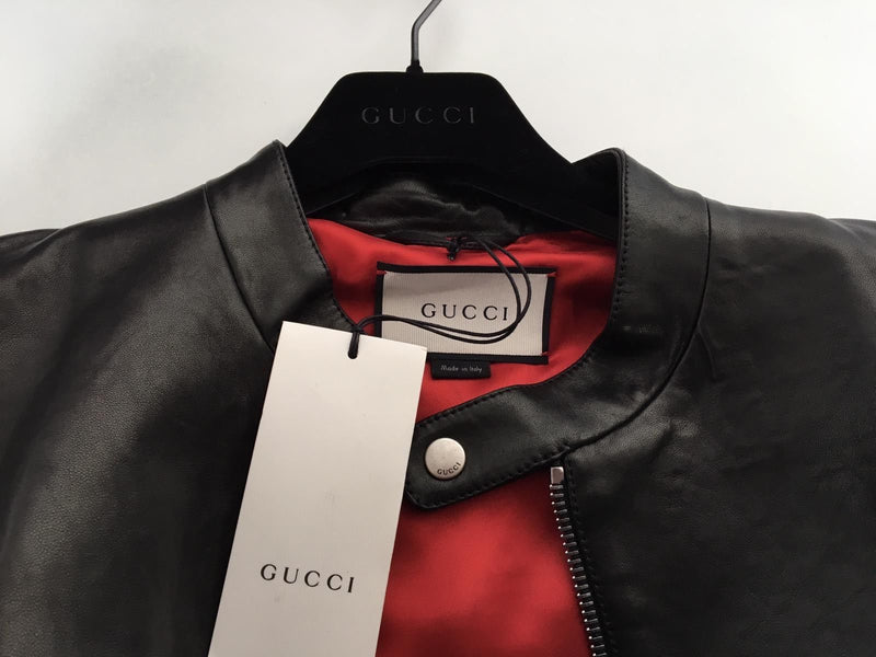 Gucci Men's Black Lamb Leather Jacket – Luxuria & Co.