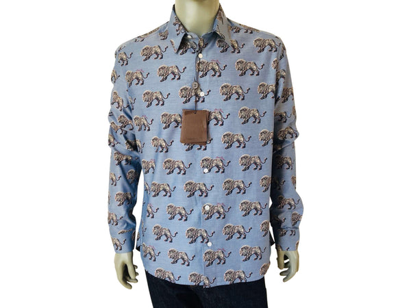 Louis Vuitton Silk Chapman Brothers Giraffe Print Shirt - Blue Casual Shirts,  Clothing - LOU154475