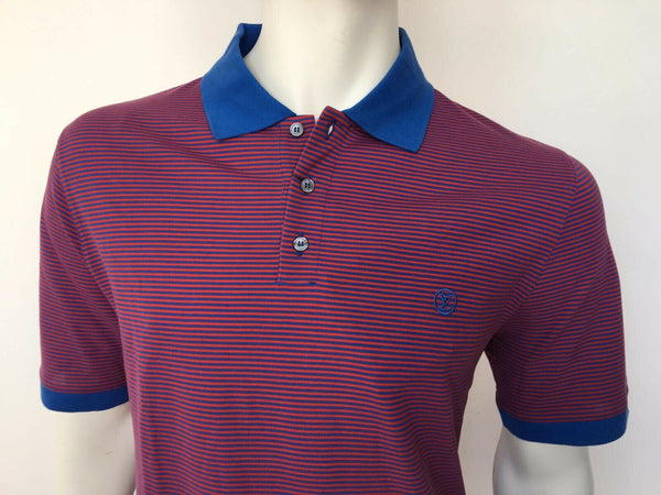 Louis Vuitton Navy Blue Cotton Pique Damier Pattern Polo T-Shirt L Louis  Vuitton