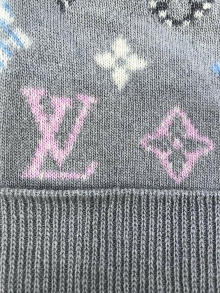 Louis Vuitton Women's Gray Wool Cashmere Monogram Pop Perle Hat M70844 ...