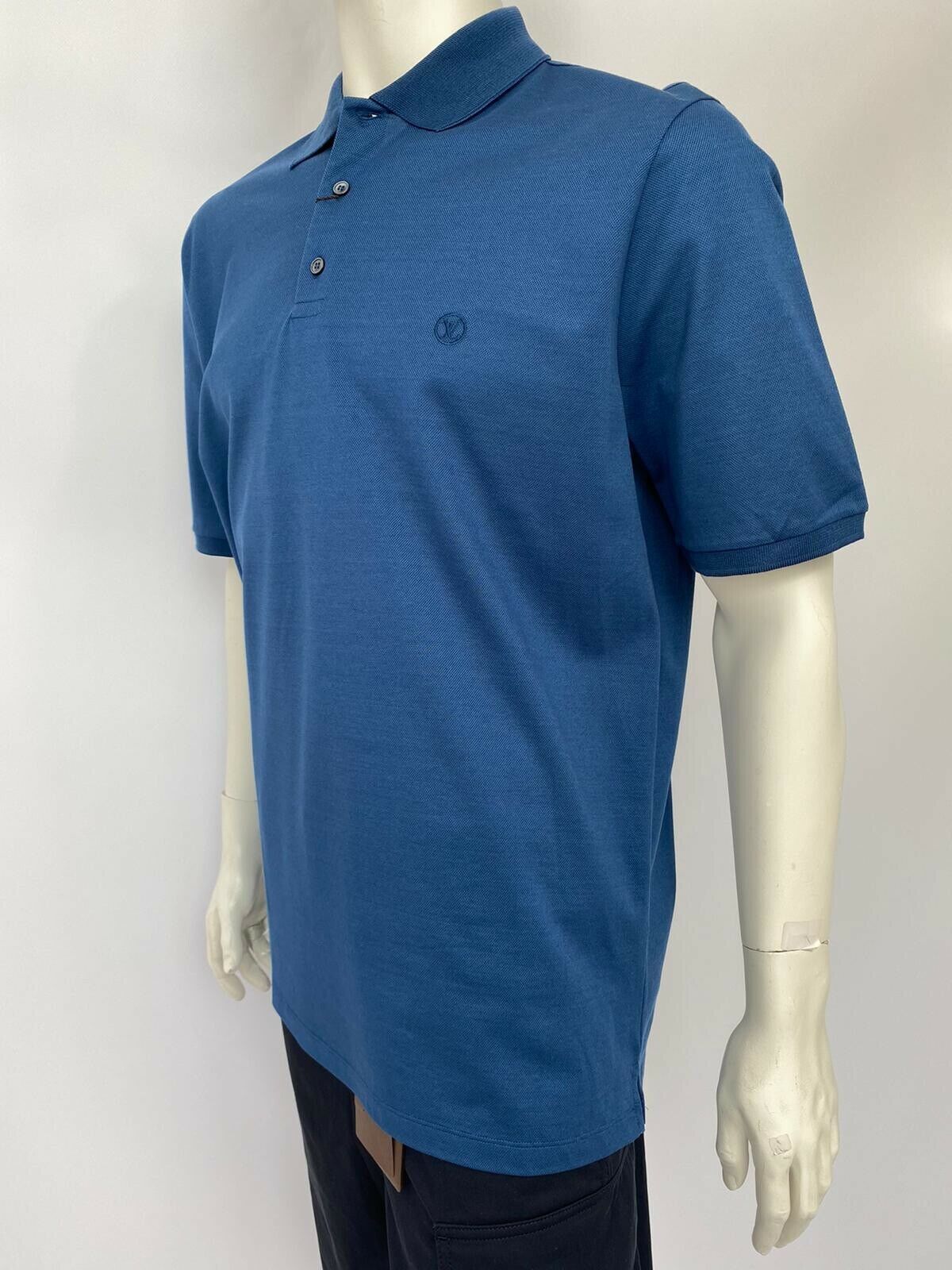 Louis Vuitton Men's Blue Cotton Classic Pique Polo – Luxuria & Co.