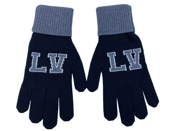 Shop Louis Vuitton Men's Navy Gloves